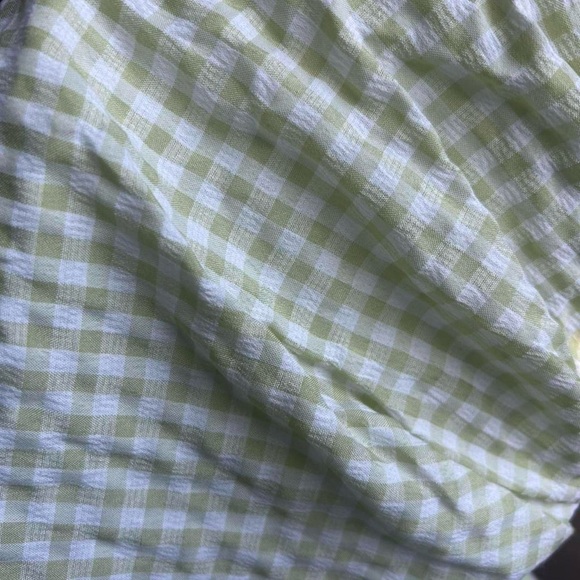 NWOT- Lime Checkered Gingham Blouse - Picture 5 of 5